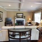 Living Room with Hand Crafted Coffered Ceiling - AFTER