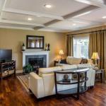 Living Room with Hand Crafted Coffered Ceiling - AFTER